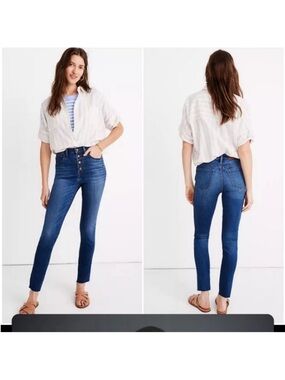 MADEWELL 10" High Rise Skinny Crop Button Fly Denim Jeans Size 26